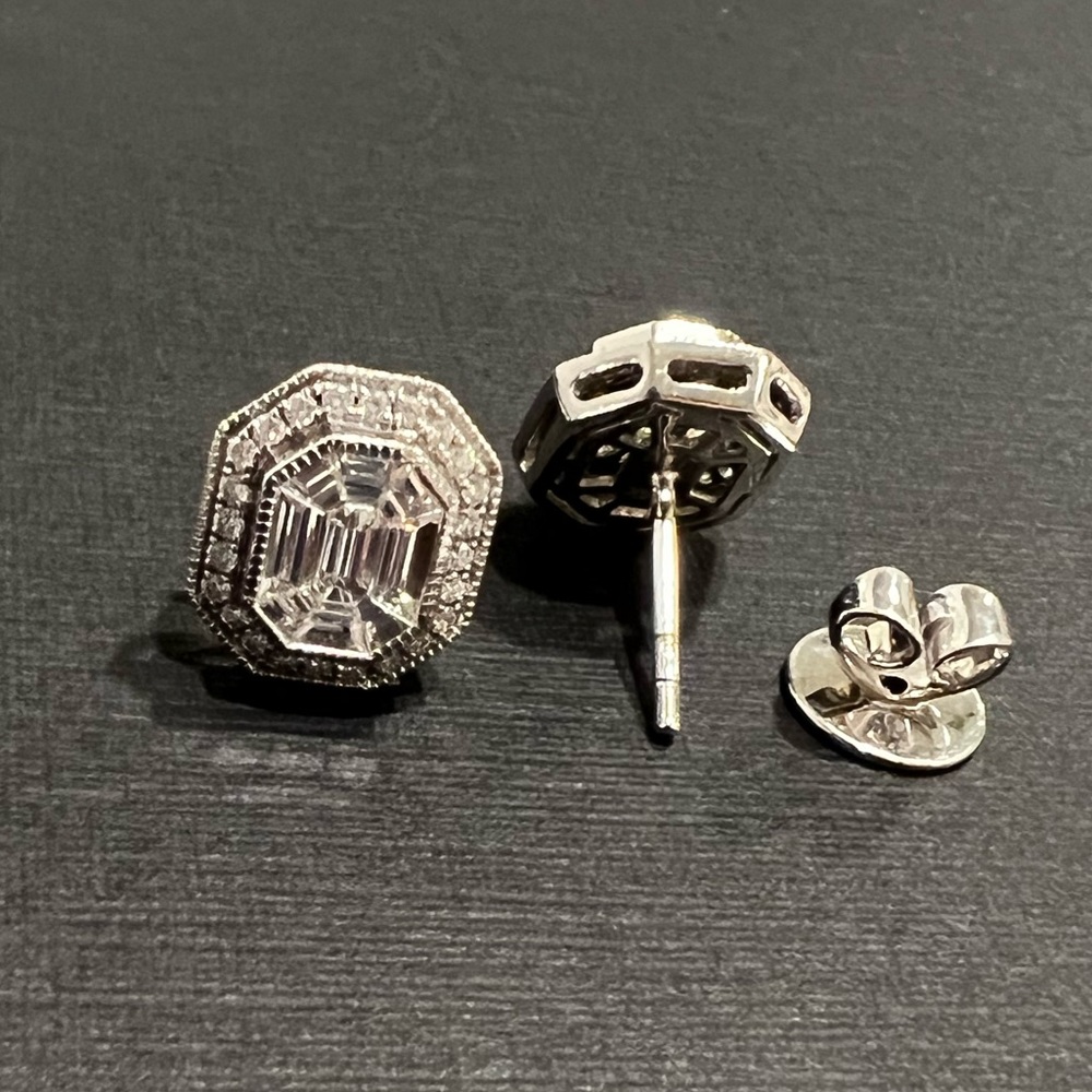 14k white gold diamond earrings